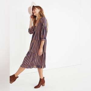 Madewell Striped satin dress. NWT Size 00